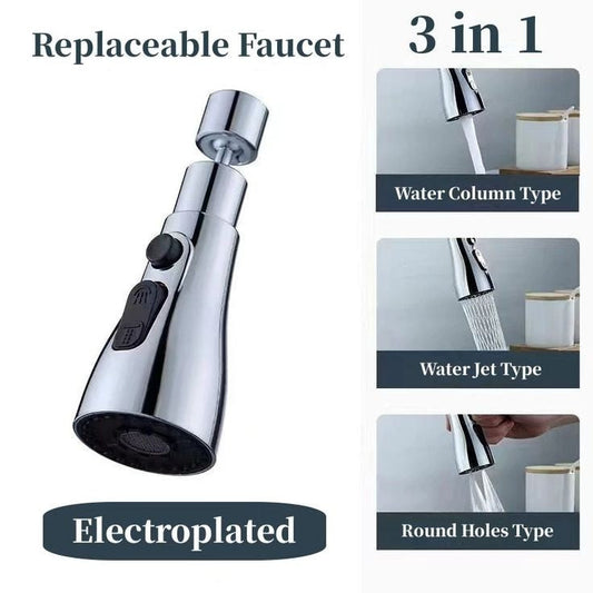 3 in 1 Kitchen Faucet Spray Head Extender - 360° Swivel Spout