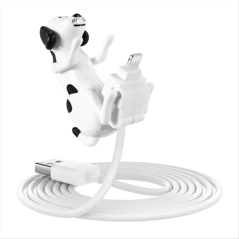 Kraftsville Lightning Cable 2 A 1.2 m 1.2M Funny Humping Spot Dog USB Charging Cable Fast Charger (White color)  (Compatible with Iphone Users. (USB to Iphone), White, One Cable)