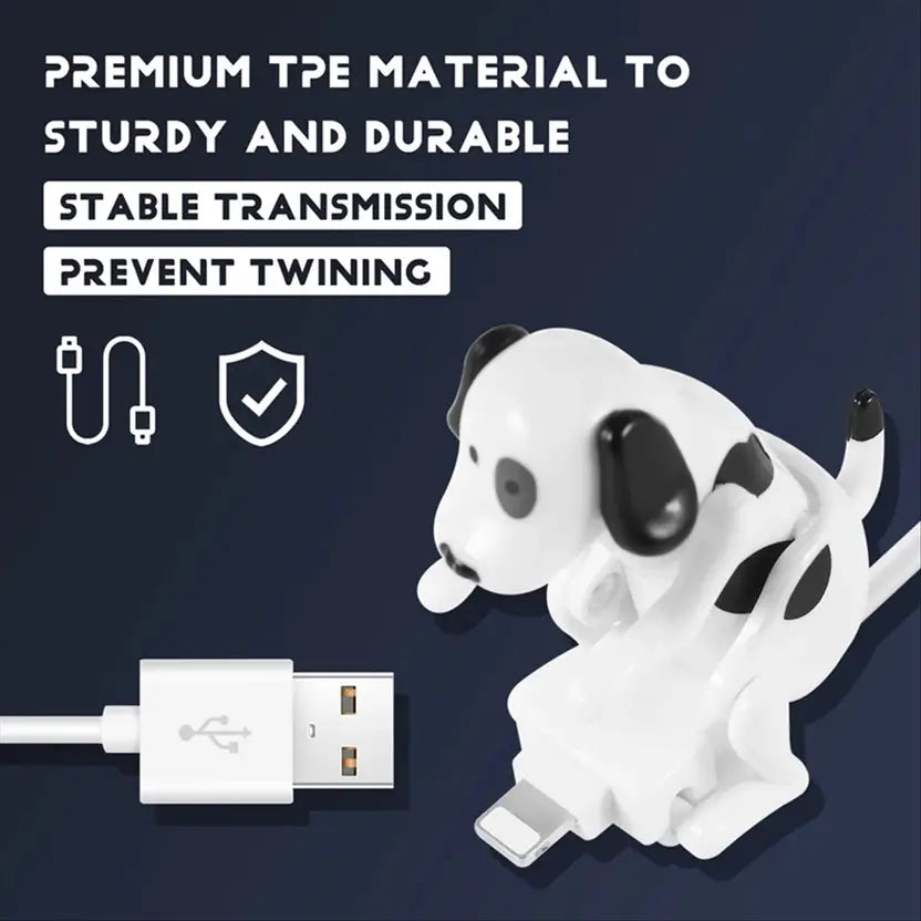 Kraftsville Lightning Cable 2 A 1.2 m 1.2M Funny Humping Spot Dog USB Charging Cable Fast Charger (White color)  (Compatible with Iphone Users. (USB to Iphone), White, One Cable)