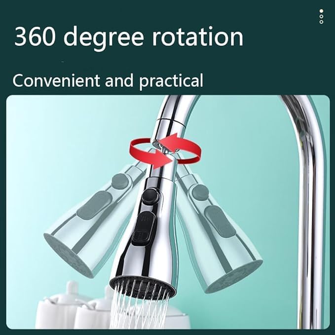 3 in 1 Kitchen Faucet Spray Head Extender - 360° Swivel Spout
