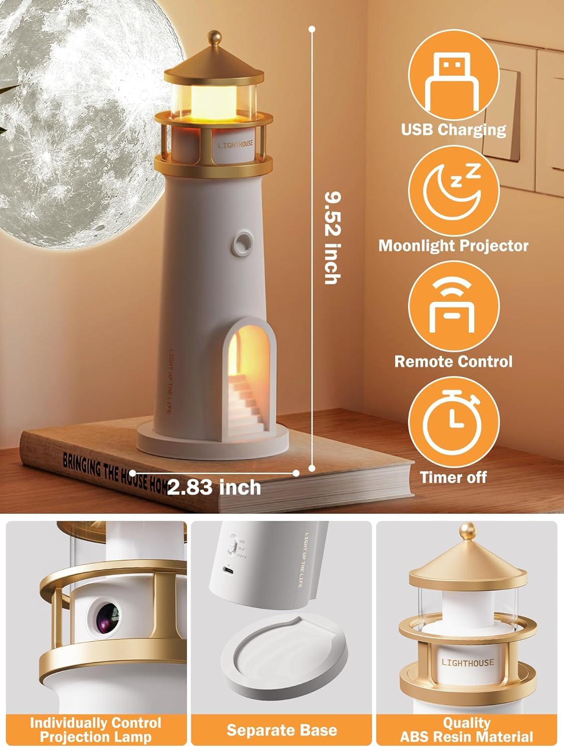 Lighthouse Lamp Galaxy Moon