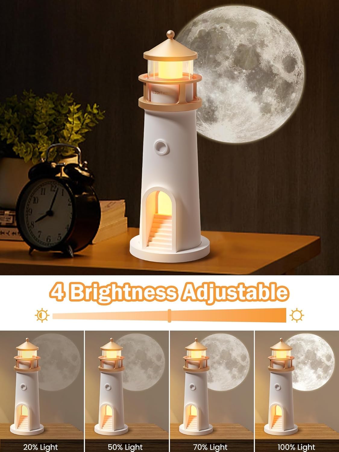 Lighthouse Lamp Galaxy Moon
