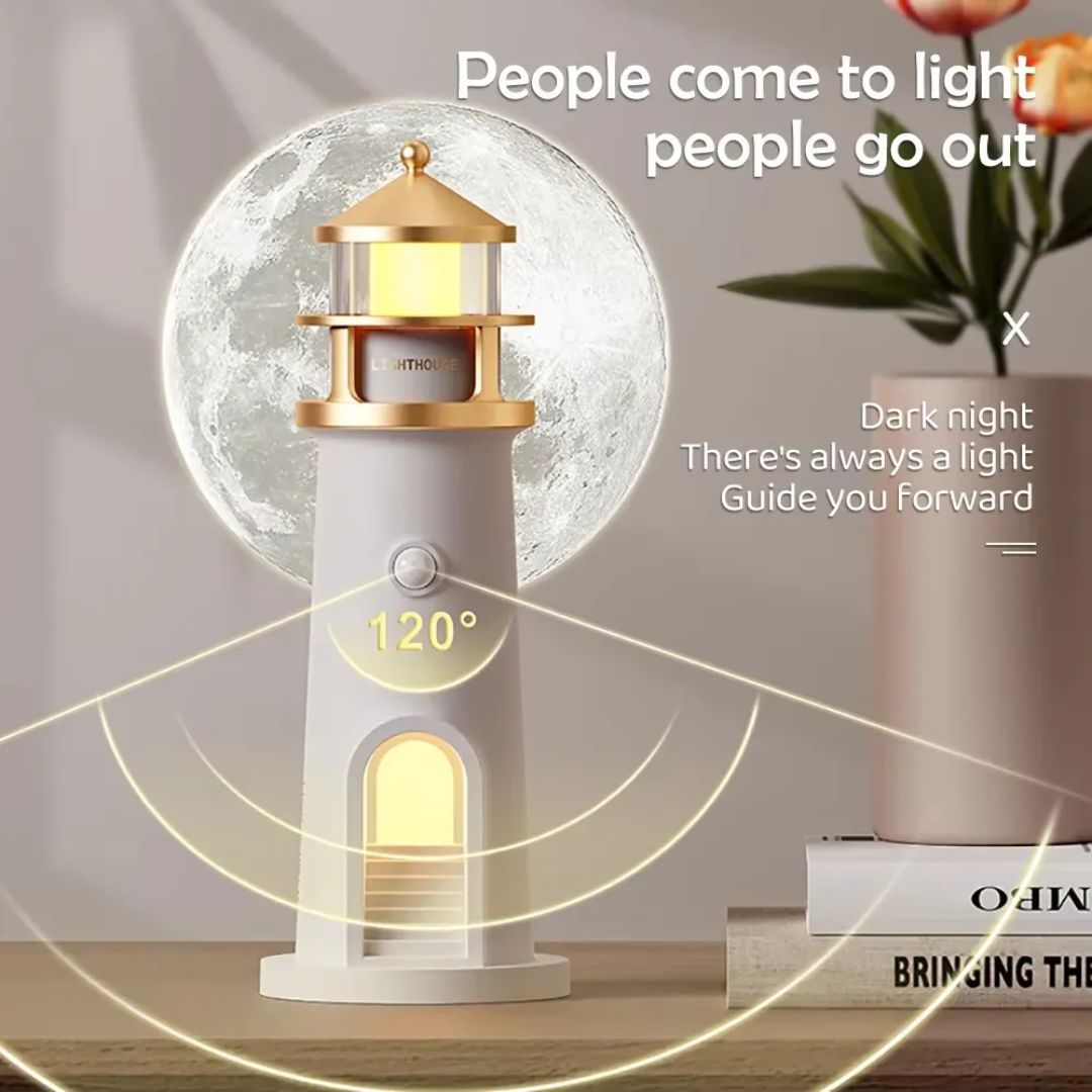 Lighthouse Lamp Galaxy Moon
