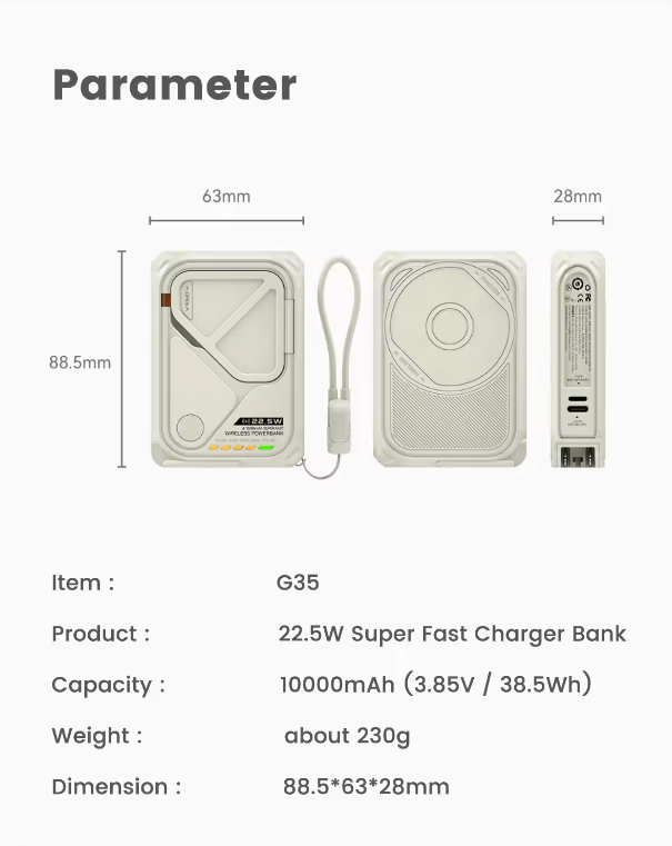 5 in 1 Portable Travel Adapter Wireless Charger Powerbank