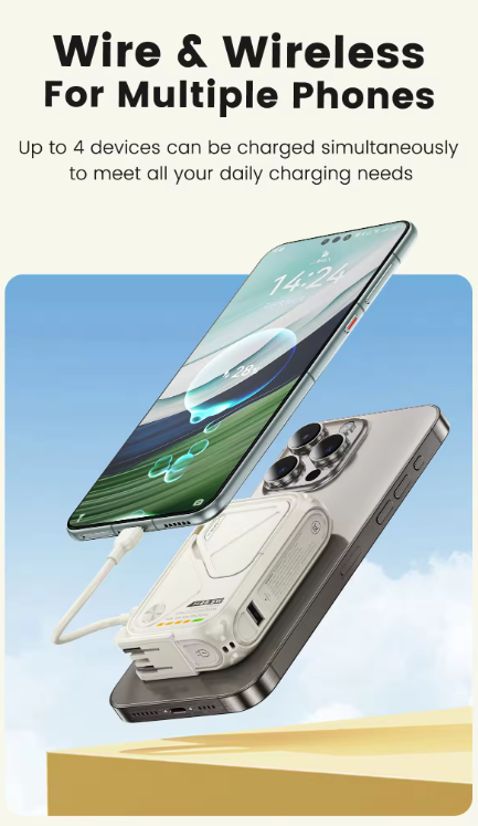 5 in 1 Portable Travel Adapter Wireless Charger Powerbank